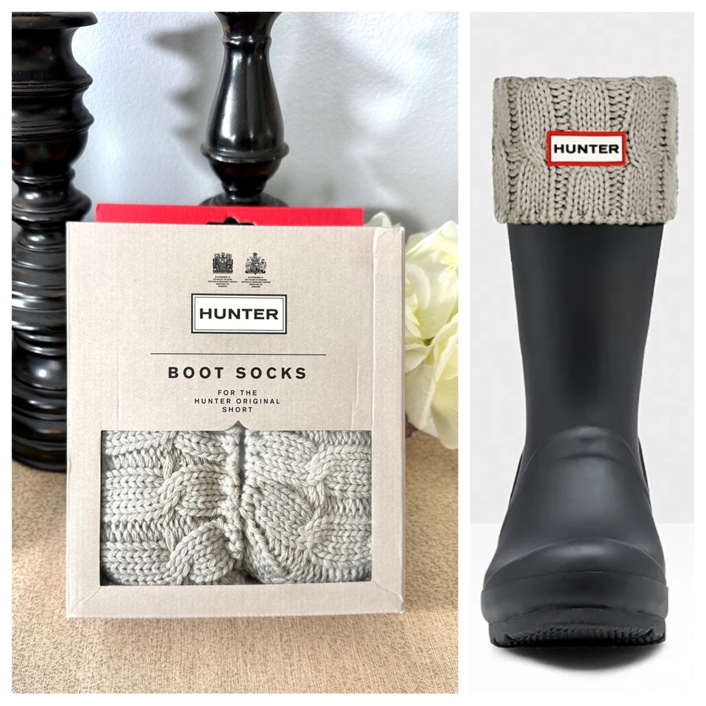 NWT Hunter Cable Knit Cuff Short Boot Socks